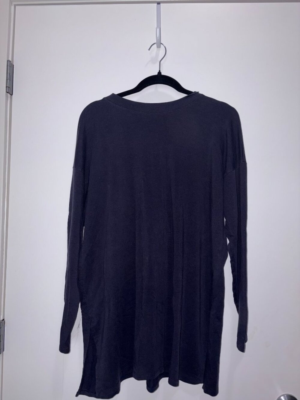 Eileen Fisher Cozy Brushed Terry Hug Crew Neck Long Top